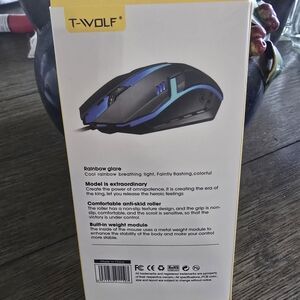 WOLF Sleek Black and Blue Mouse